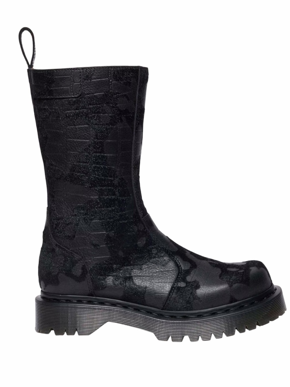 Dr. Martens REJENA HAIR ON CROC EMBOSS LEATHER BOOTS